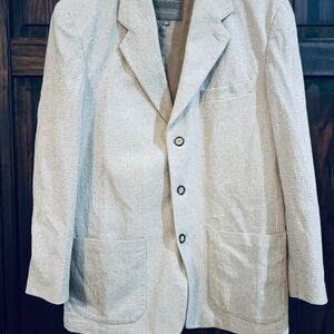VINTAGE Sport Coat Mens Medium ‎ Plaid 3 Button Blazer Suit Jacket Structure